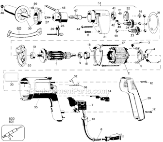 Page A Diagram and Parts List for 1312 Type 102 Black and Decker Electric Drill
